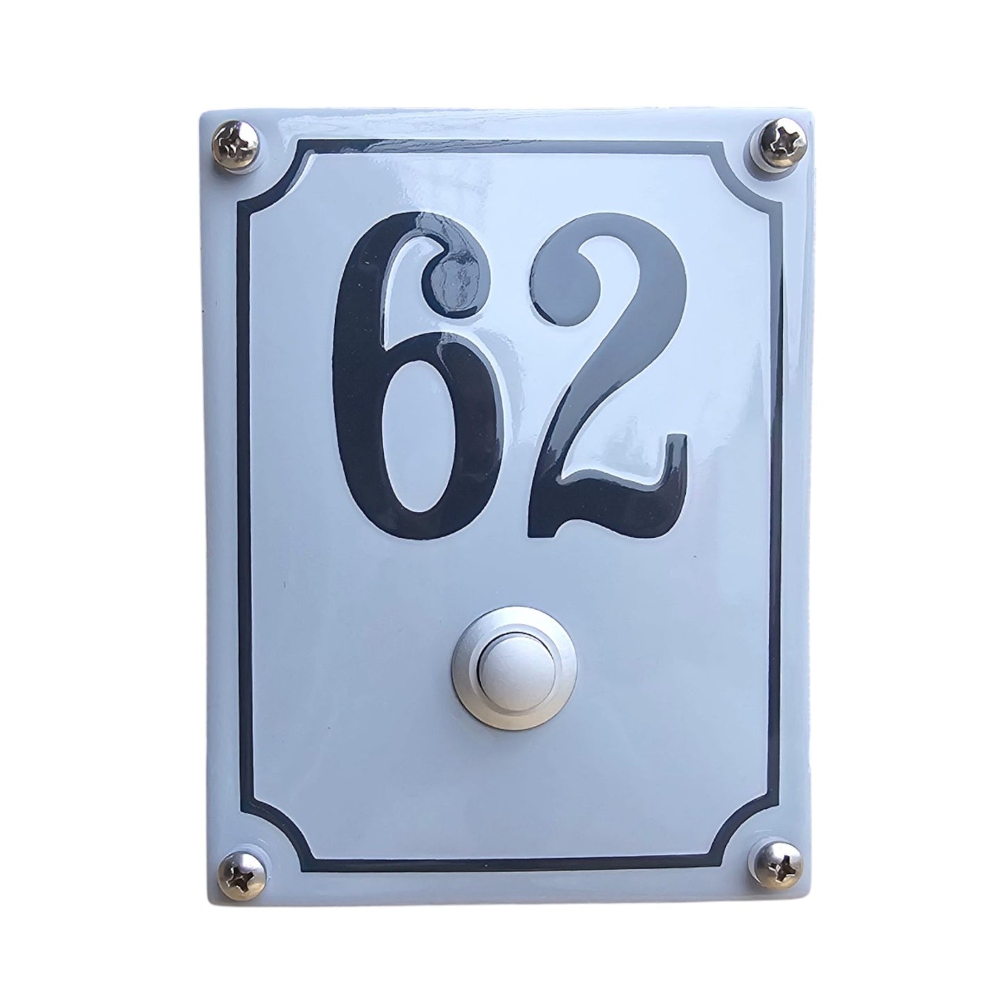 Doorbell with house number convex