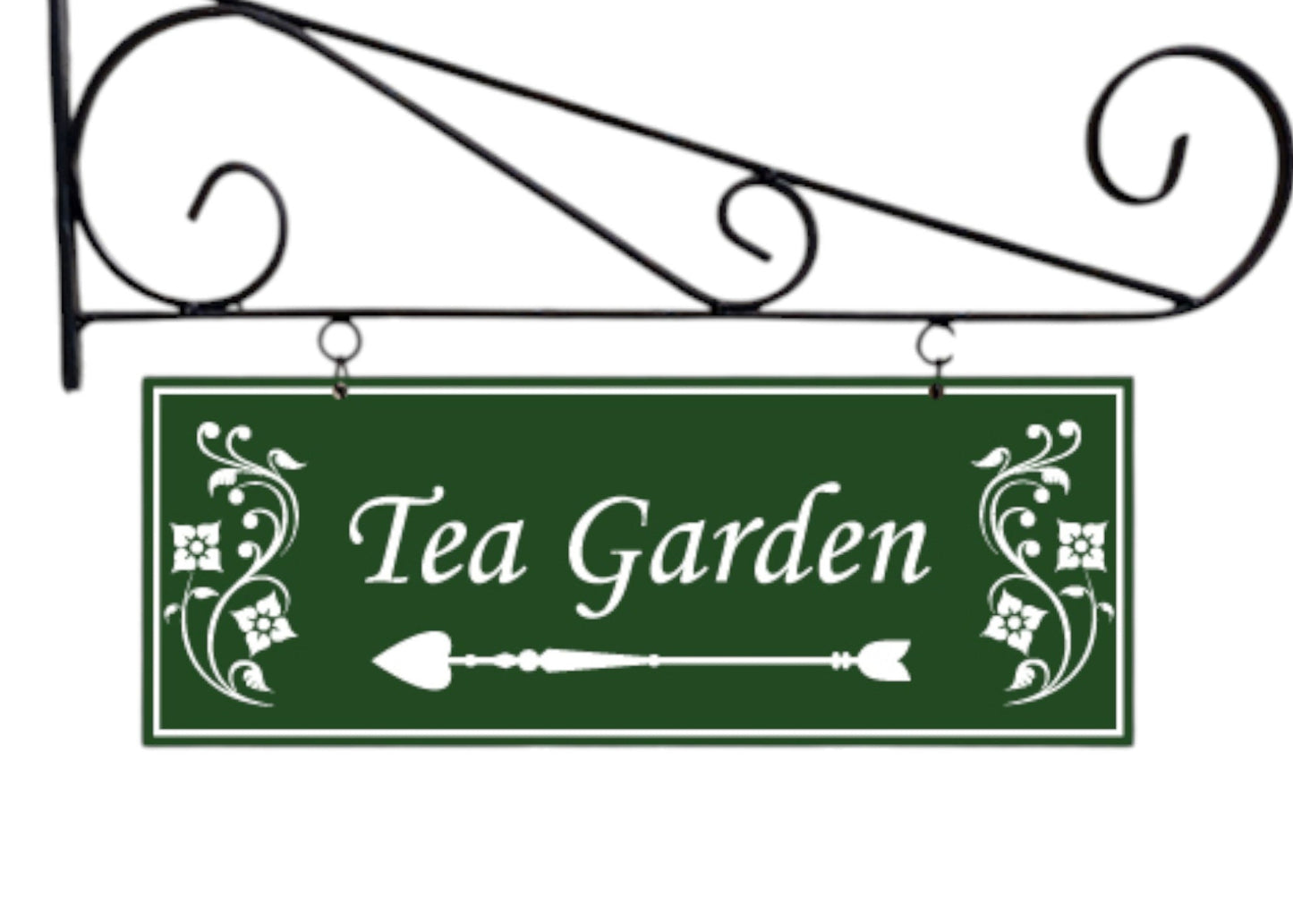 Double-sided enamel sign with wall frame