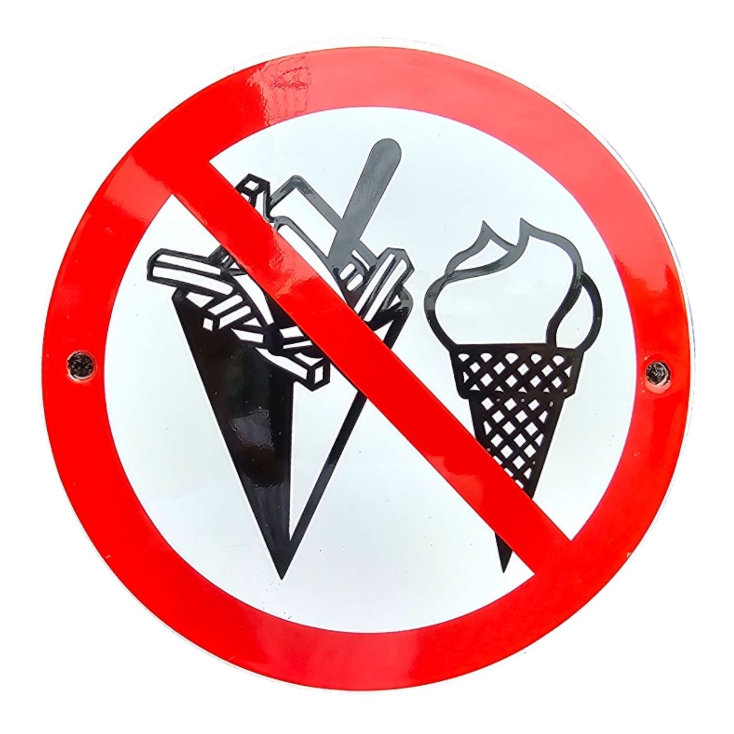 Pommes Frites & Eiscreme Verbotsschild