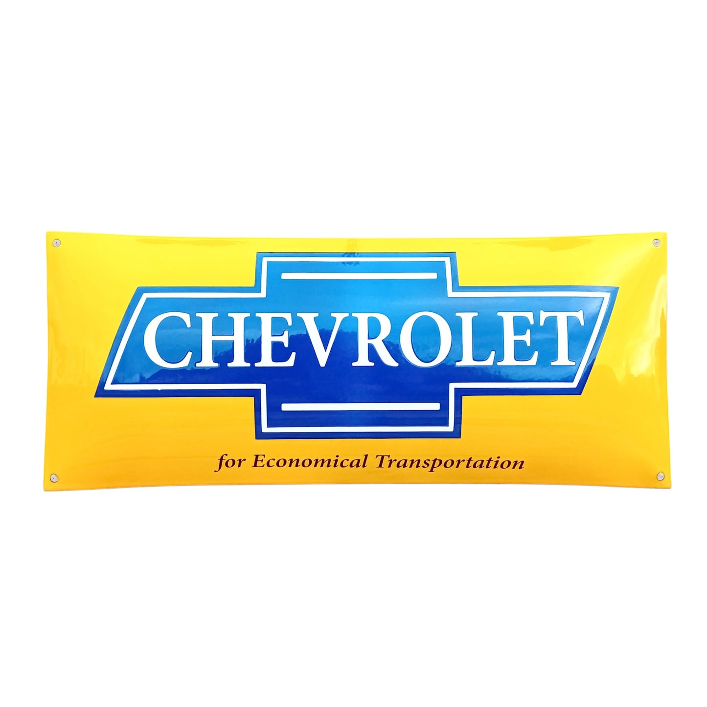 Chevrolet rechteckig gelb Emaille Schild Vintage – Retro Garage Werkstatt Deko