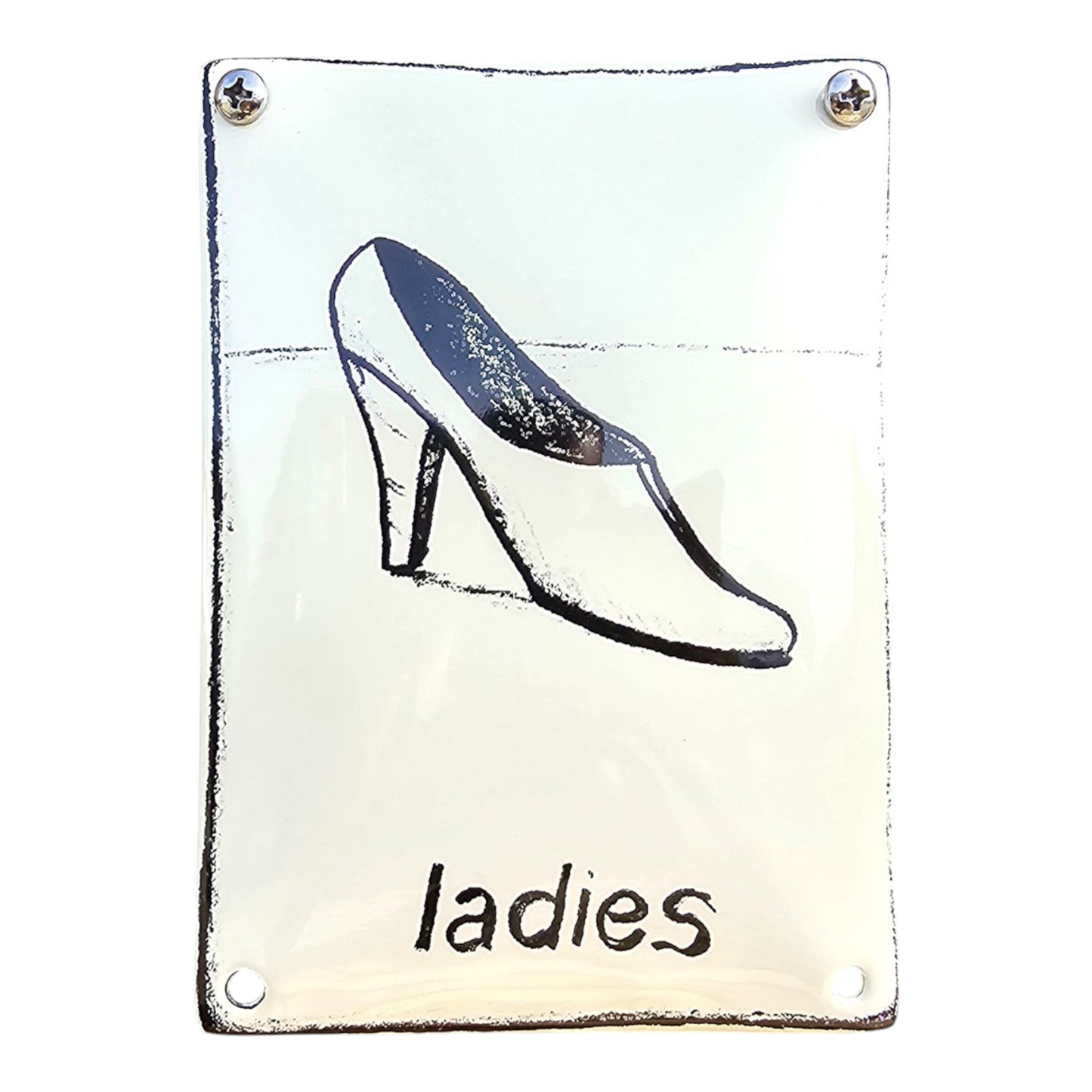 Emaille WC Schild – Ladies Schuh