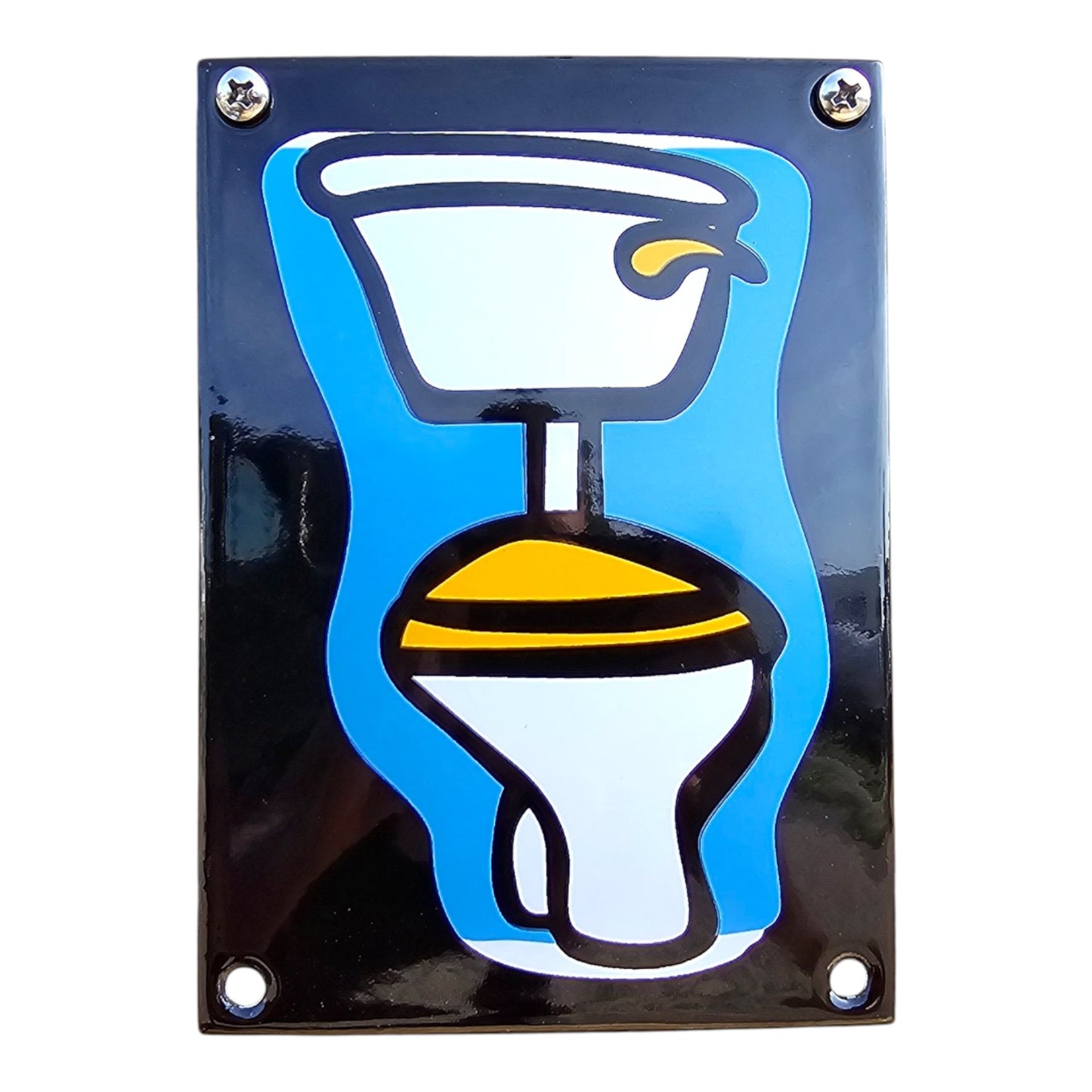 Emaille WC Schild – Toiletten Kunst
