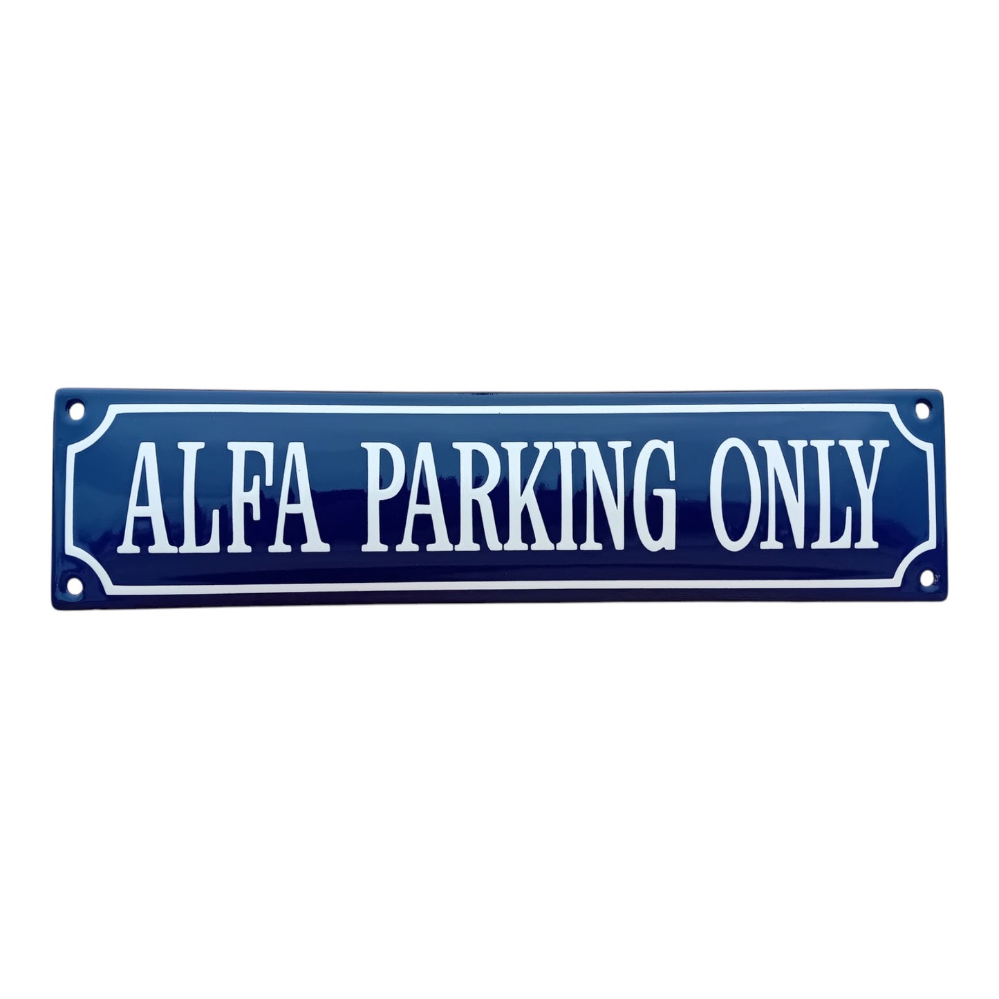 Alfa parking only Emaille Schild Vintage – Retro Garage Werkstatt Deko