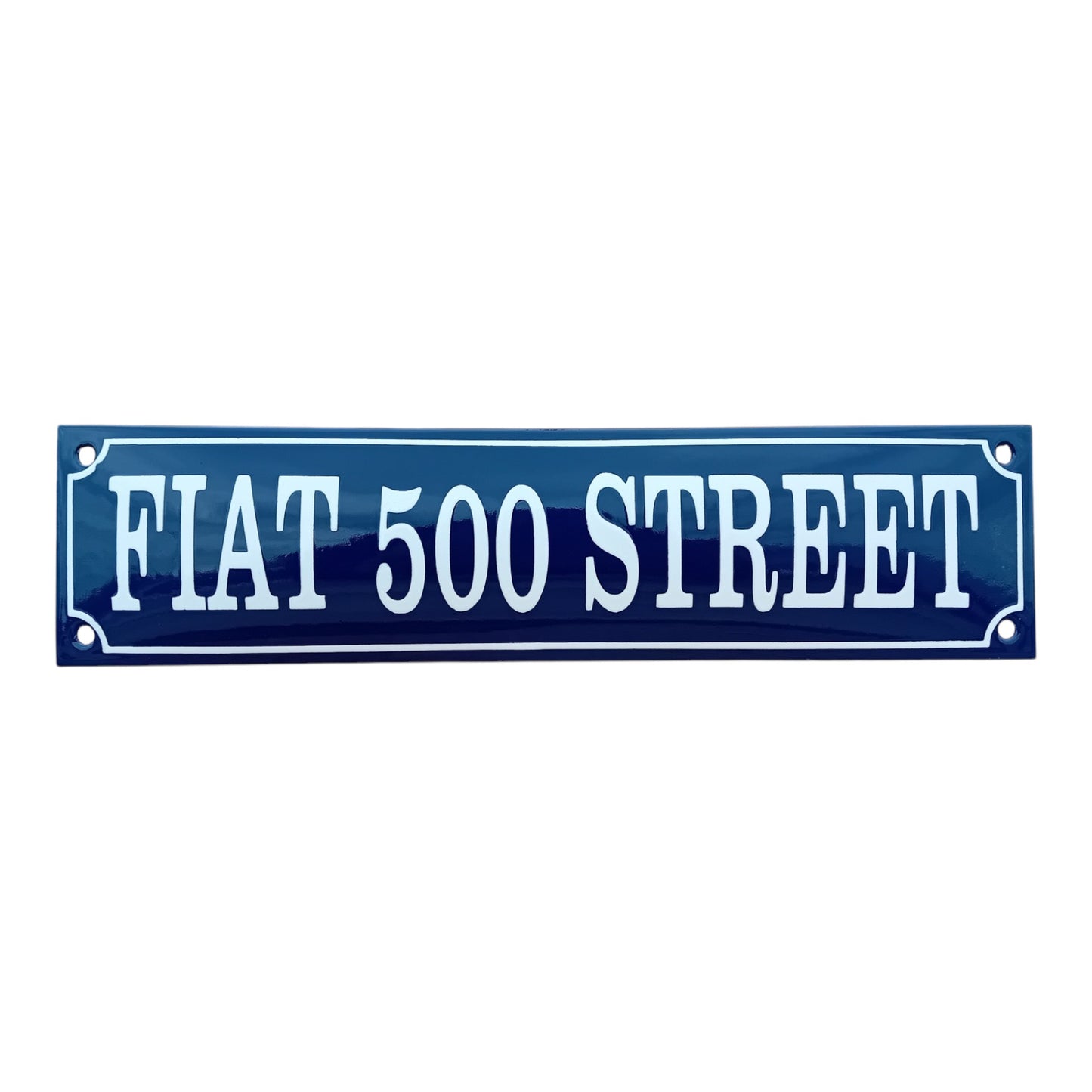 Fiat 500 Street Emaille Schild Vintage – Retro Garage Werkstatt Deko