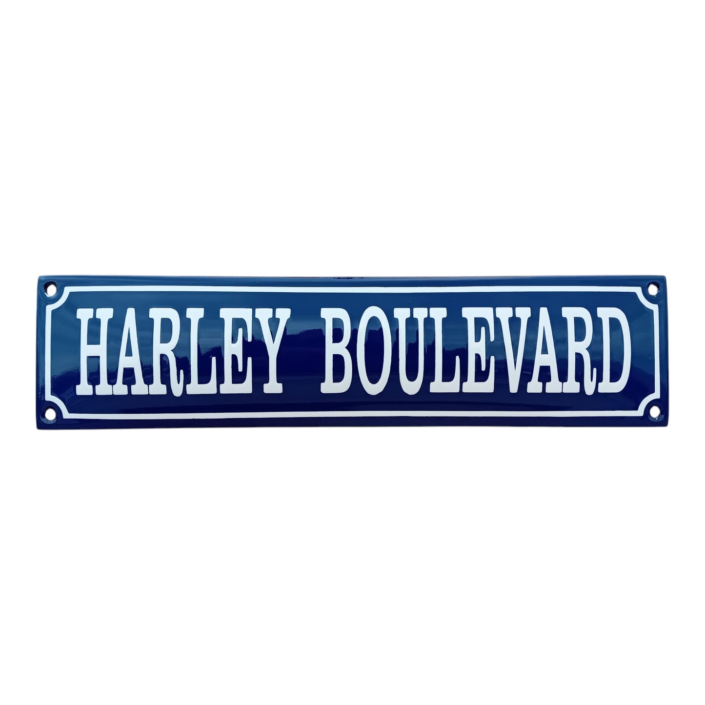 Harley Boulevard Blue Emaille Schild Vintage – Retro Garage Werkstatt Deko