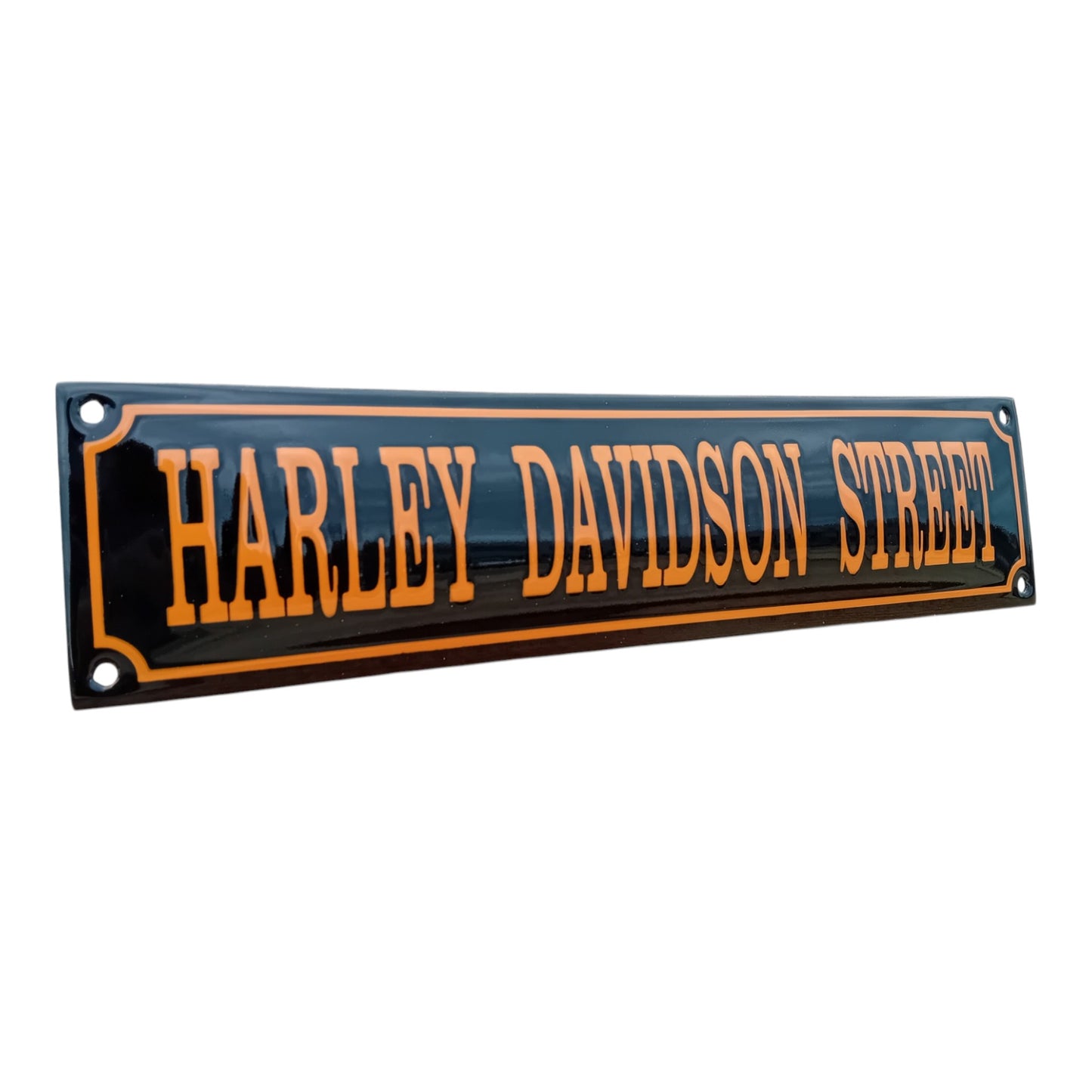 Harley Davidson street Orange Emaille Schild Vintage – Retro Garage Werkstatt Deko