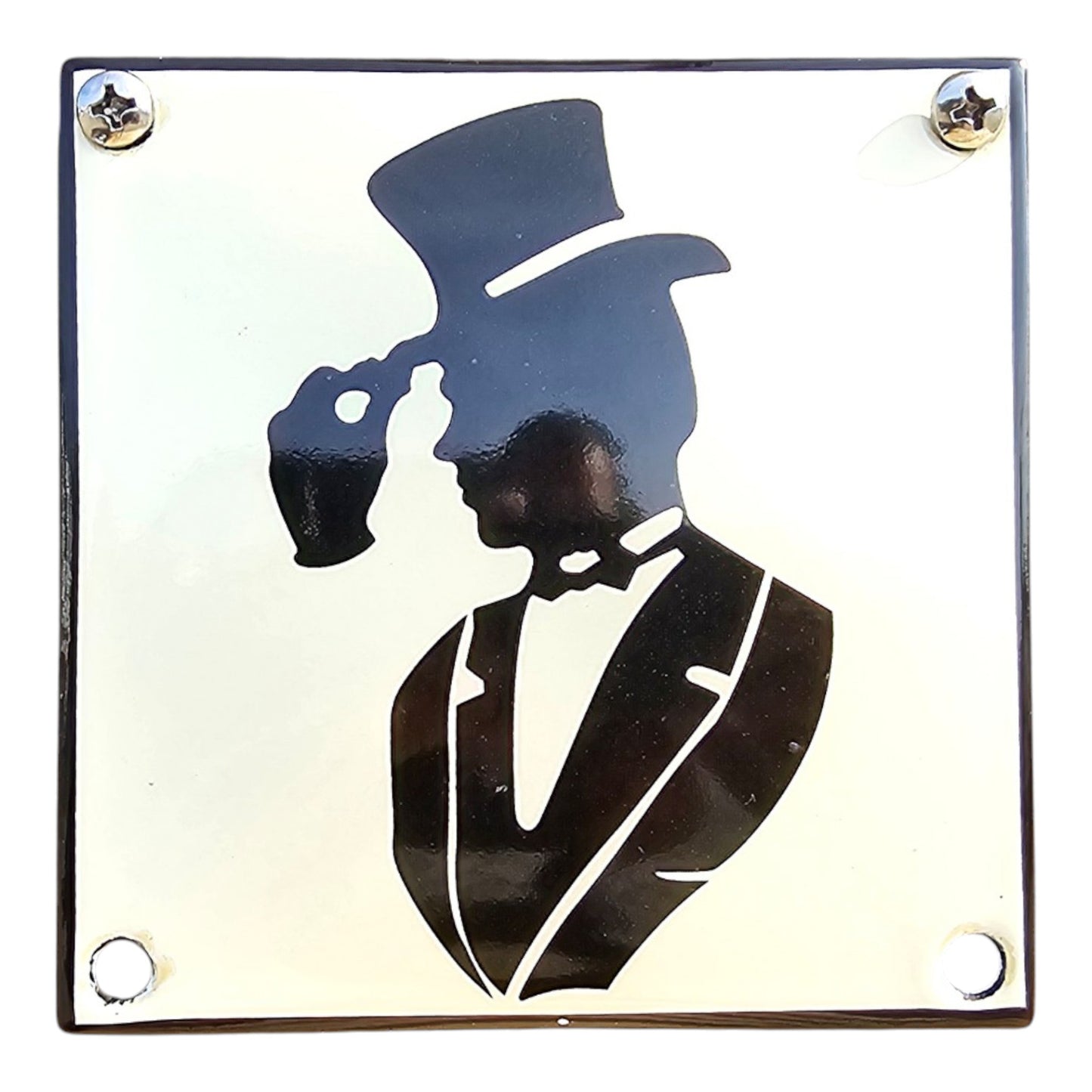 Emaille WC Schild – Elegant Gentleman