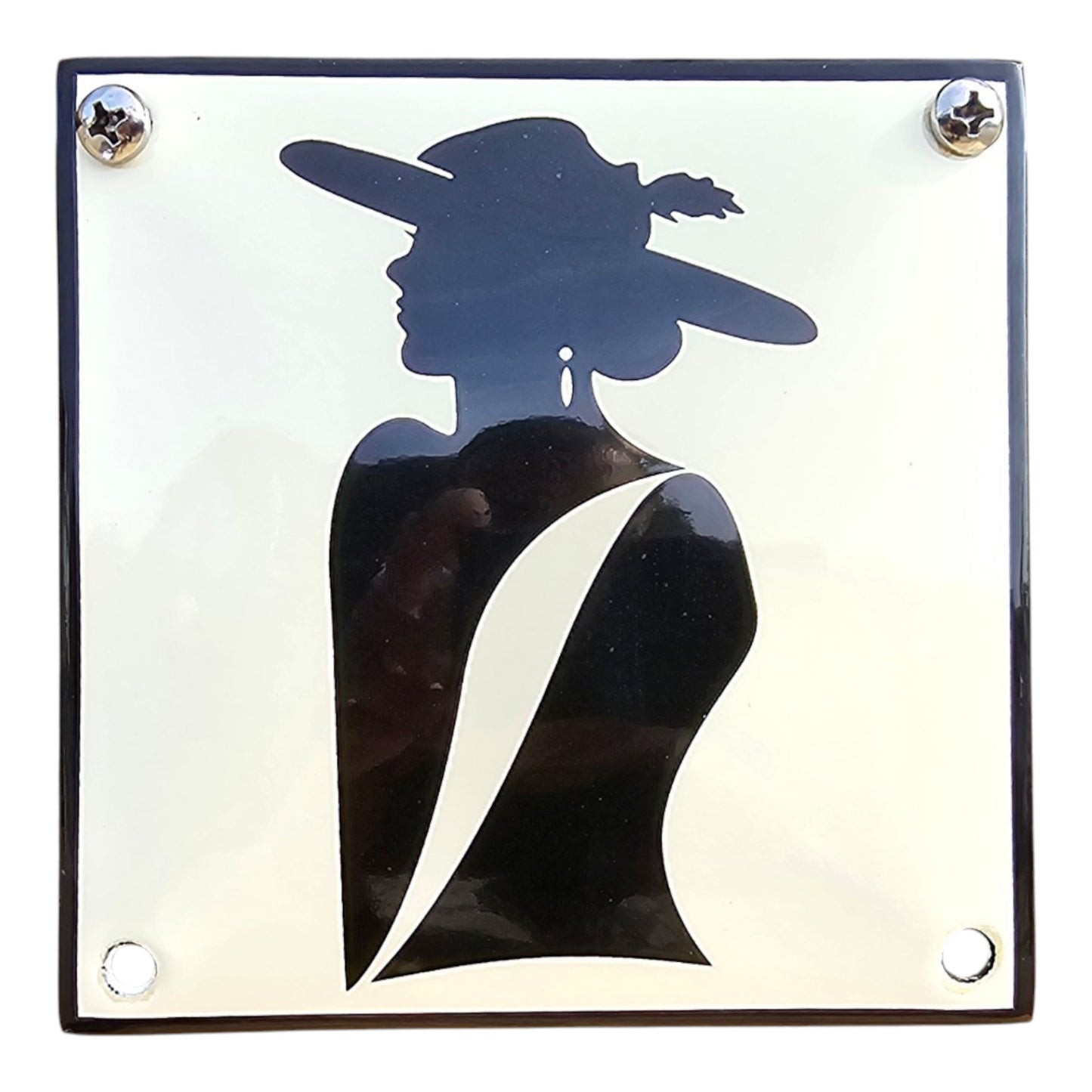 Emaille WC Schild – Elegante Dame
