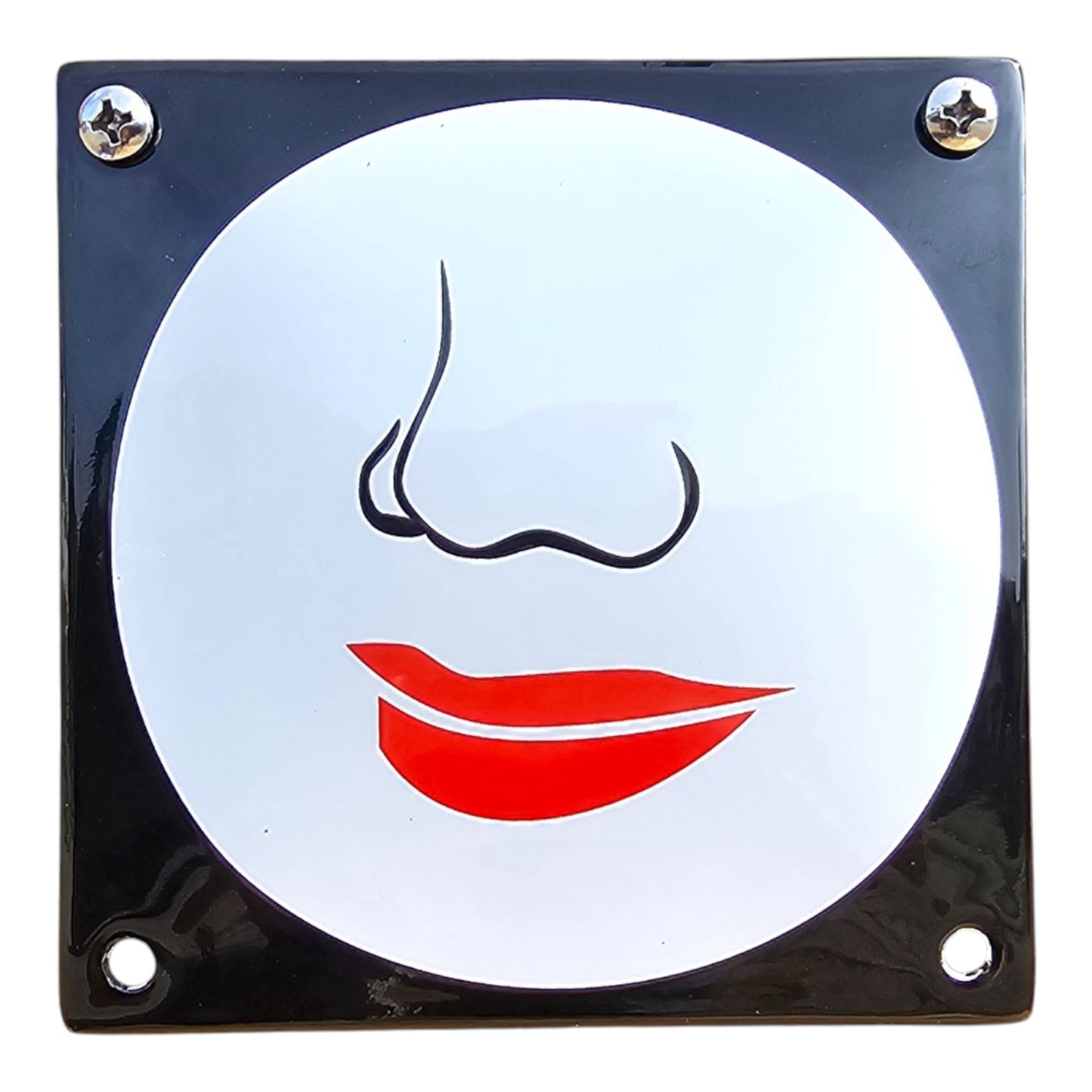 Emaille WC Schild – Frauenmund