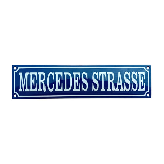 Mercedes Strasse Emaille Schild Vintage – Retro Garage Werkstatt Deko
