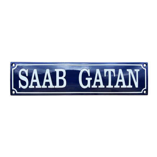 Saab Gatan Emaille Schild Vintage – Retro Garage Werkstatt Deko