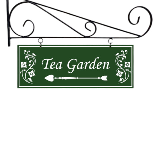 Doppelseitiges Emailleschild mit Wandrahmen