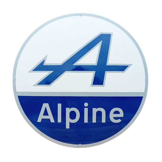 Alpine enamel sign