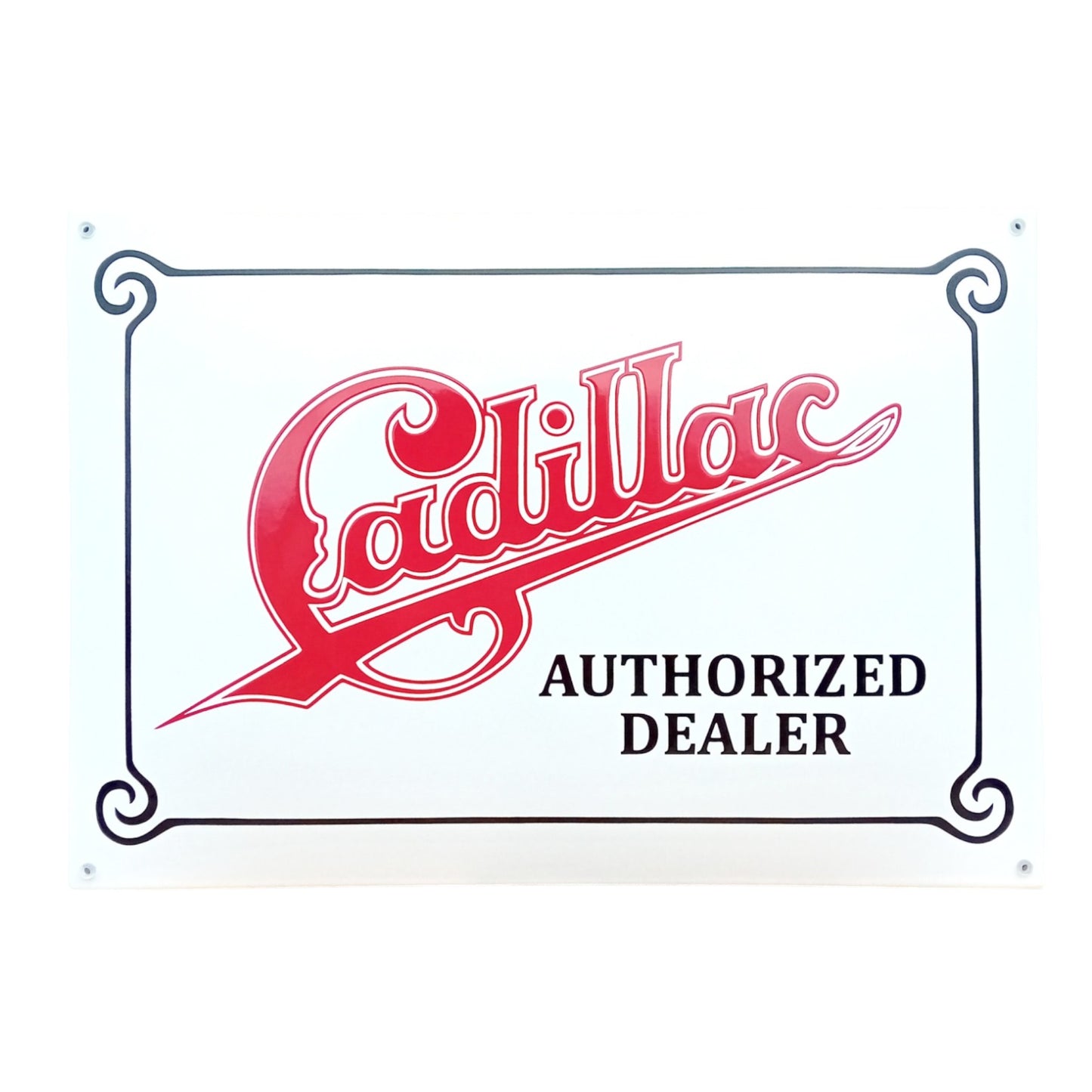 Autorisierter Cadillac-Händler Emaille Schild Vintage – Retro Garage Werkstatt Deko