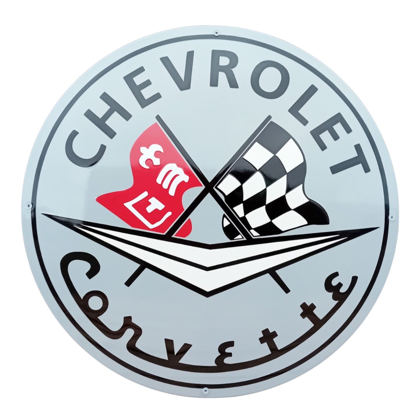 Chevrolet Corvette Emaille Schild Vintage – Retro Garage Werkstatt Deko