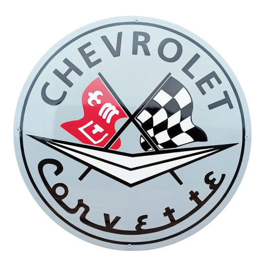 Chevrolet Corvette Emaille Schild Vintage – Retro Garage Werkstatt Deko