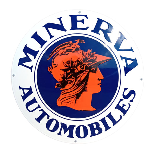 Minerva Automobile Emaille Schild Vintage – Retro Garage Werkstatt Deko