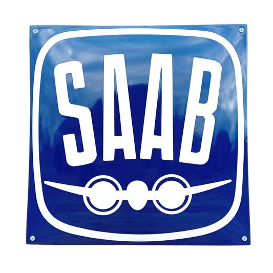 Saab Flugzeuglogo Emaille Schild Vintage – Retro Garage Werkstatt Deko