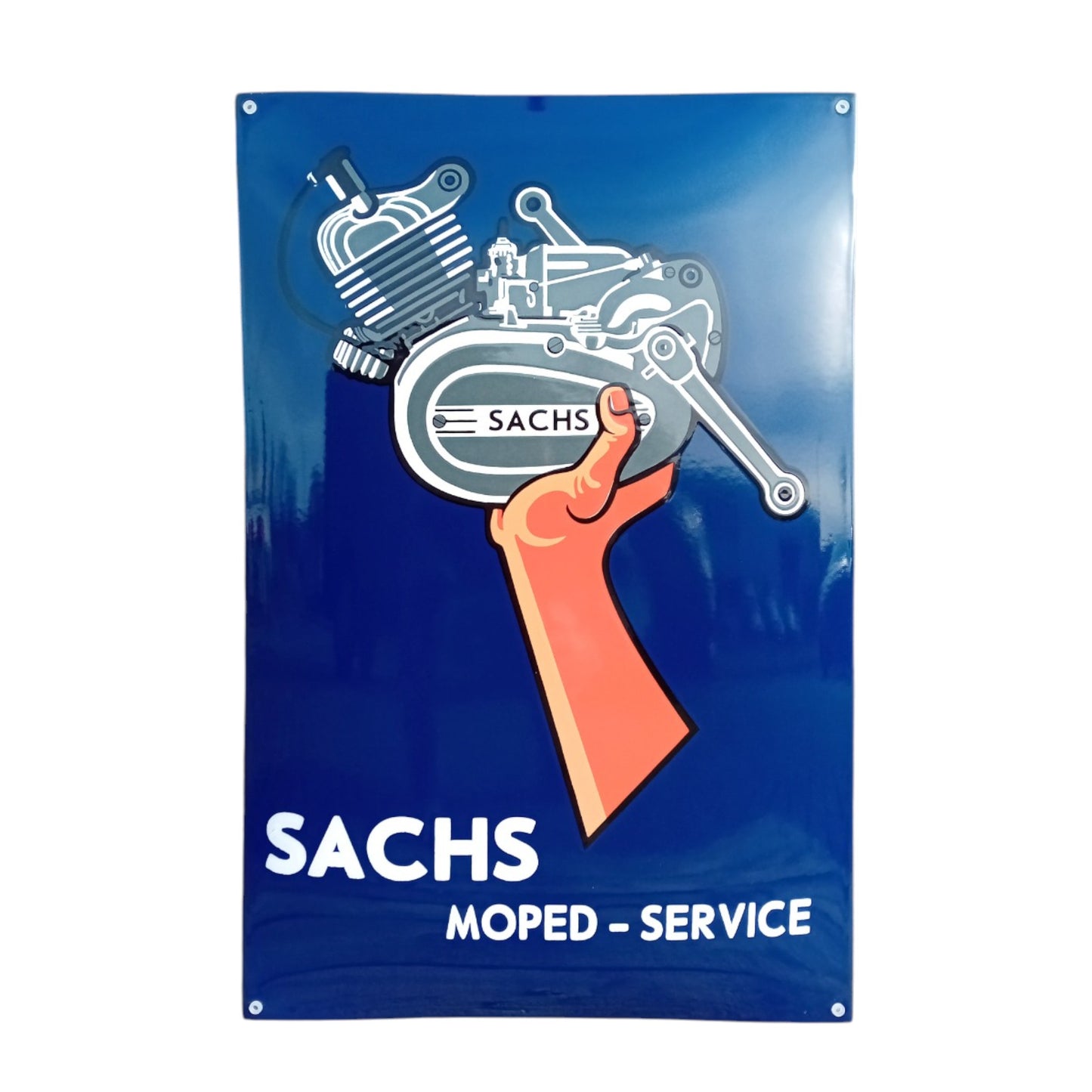 Sachs Moped - Service Emaille Schild Vintage – Retro Garage Werkstatt Deko