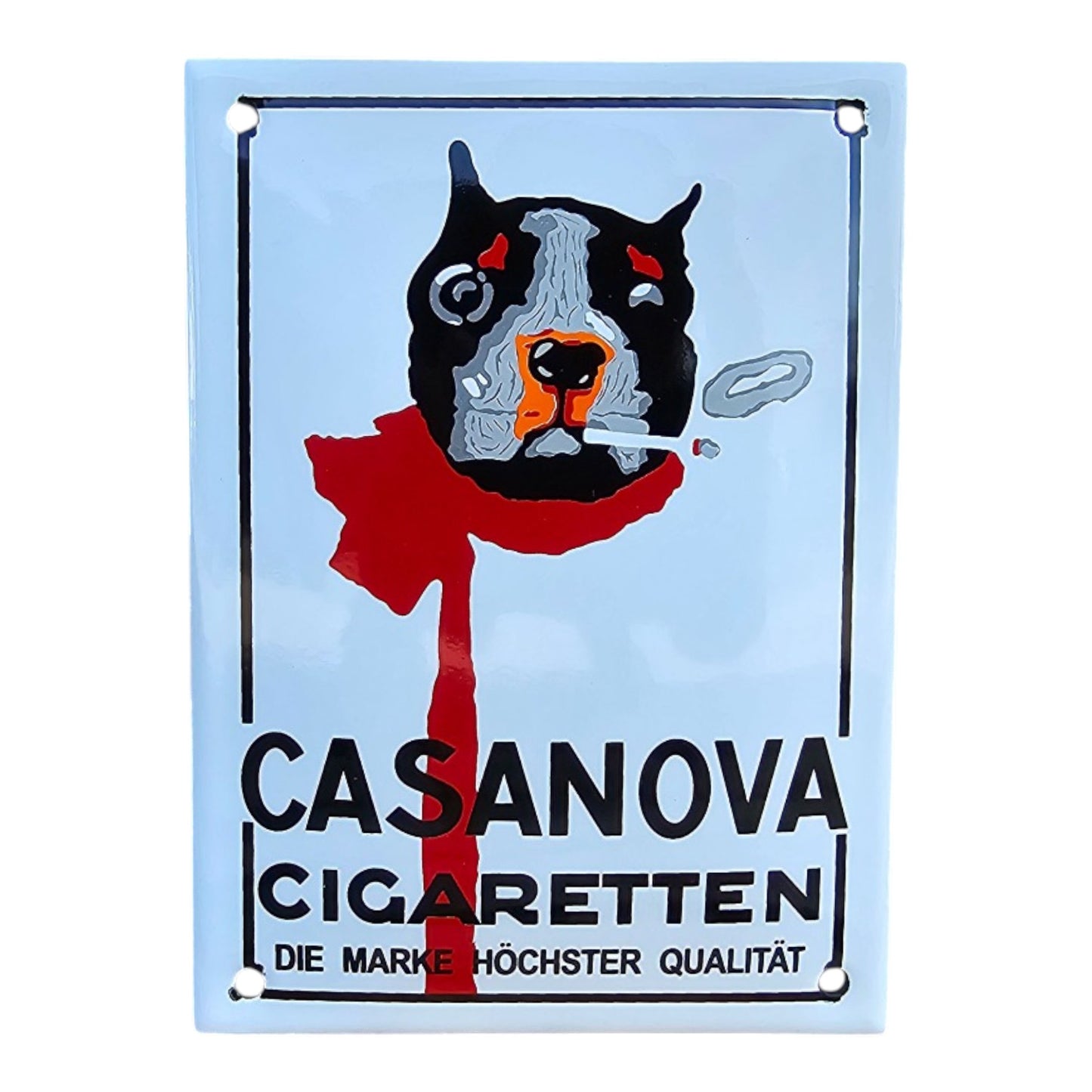 Casanova weisses Emailleschild