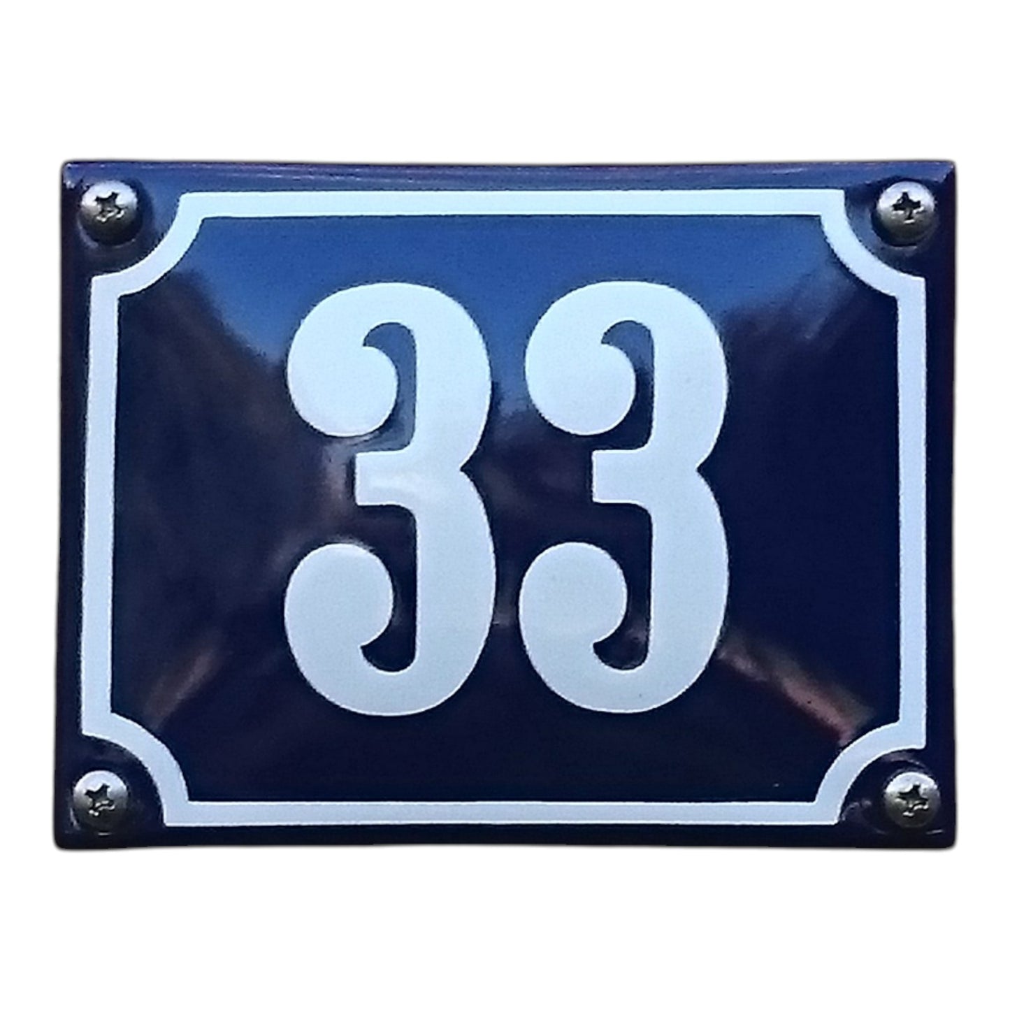 Hausnummer gebogen mit Rahmen