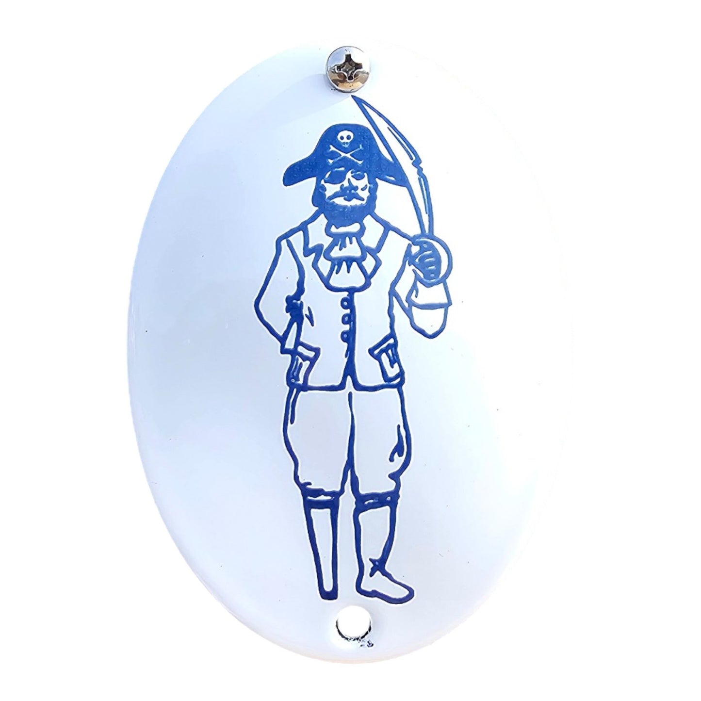 Emaille WC Schild – Pirat oval