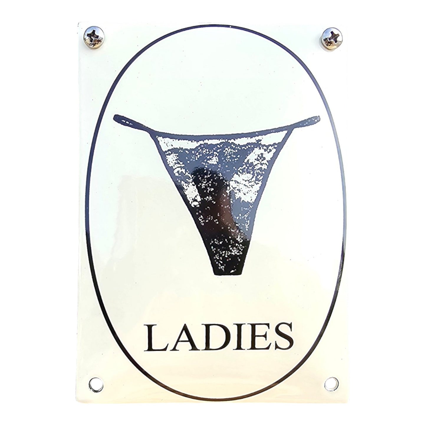 Emaille WC Schild – Damen String