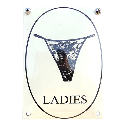 Emaille WC Schild – Damen String