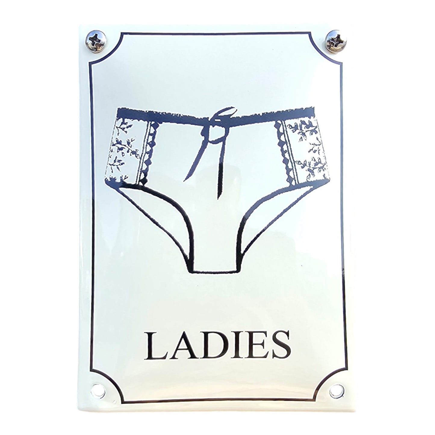 Emaille WC Schild – Damen Höschen