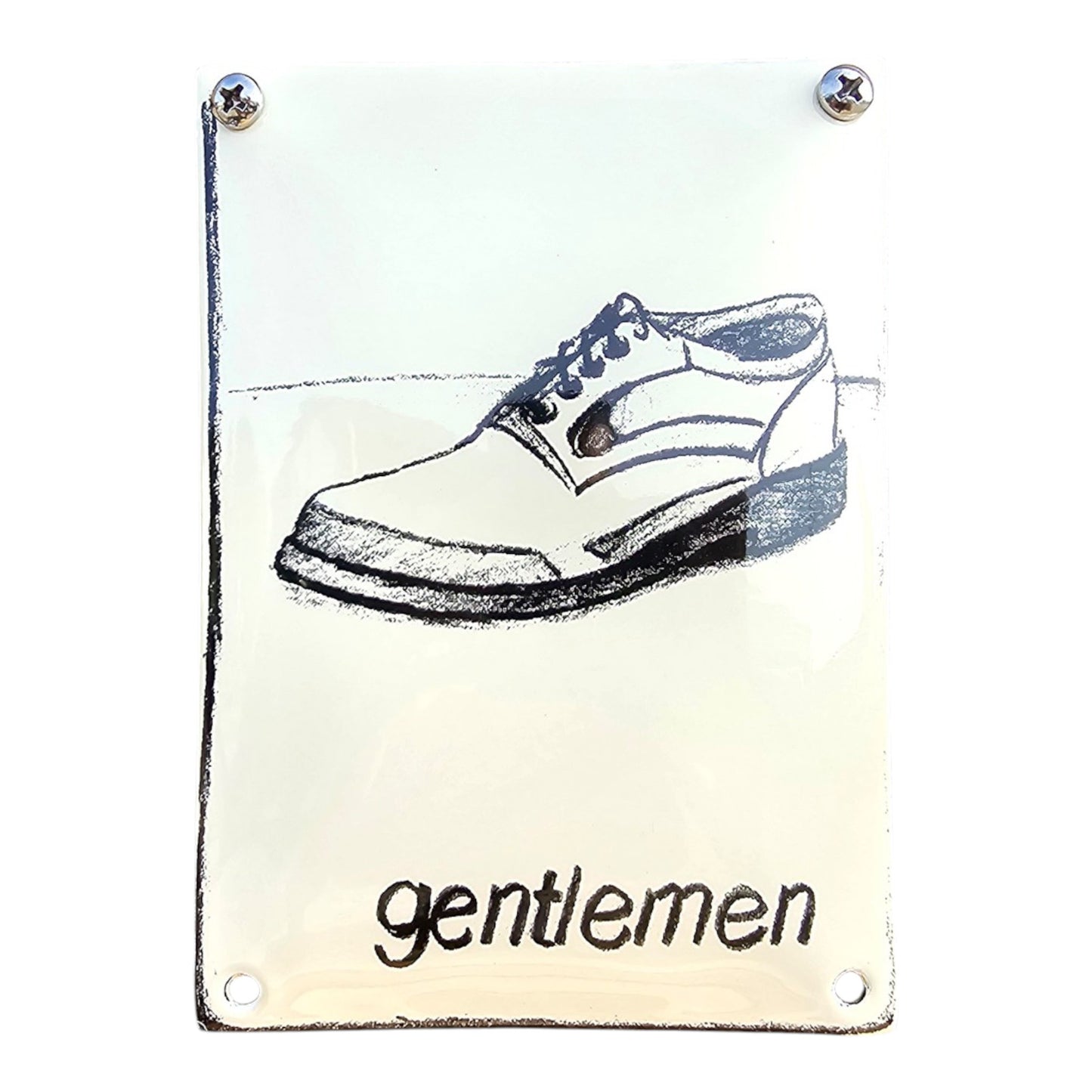 Emaille WC Schild – Gentleman Schuh