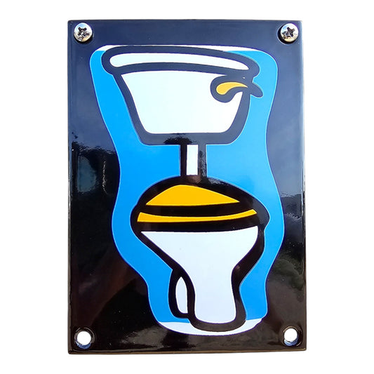 Emaille WC Schild – Toiletten Kunst