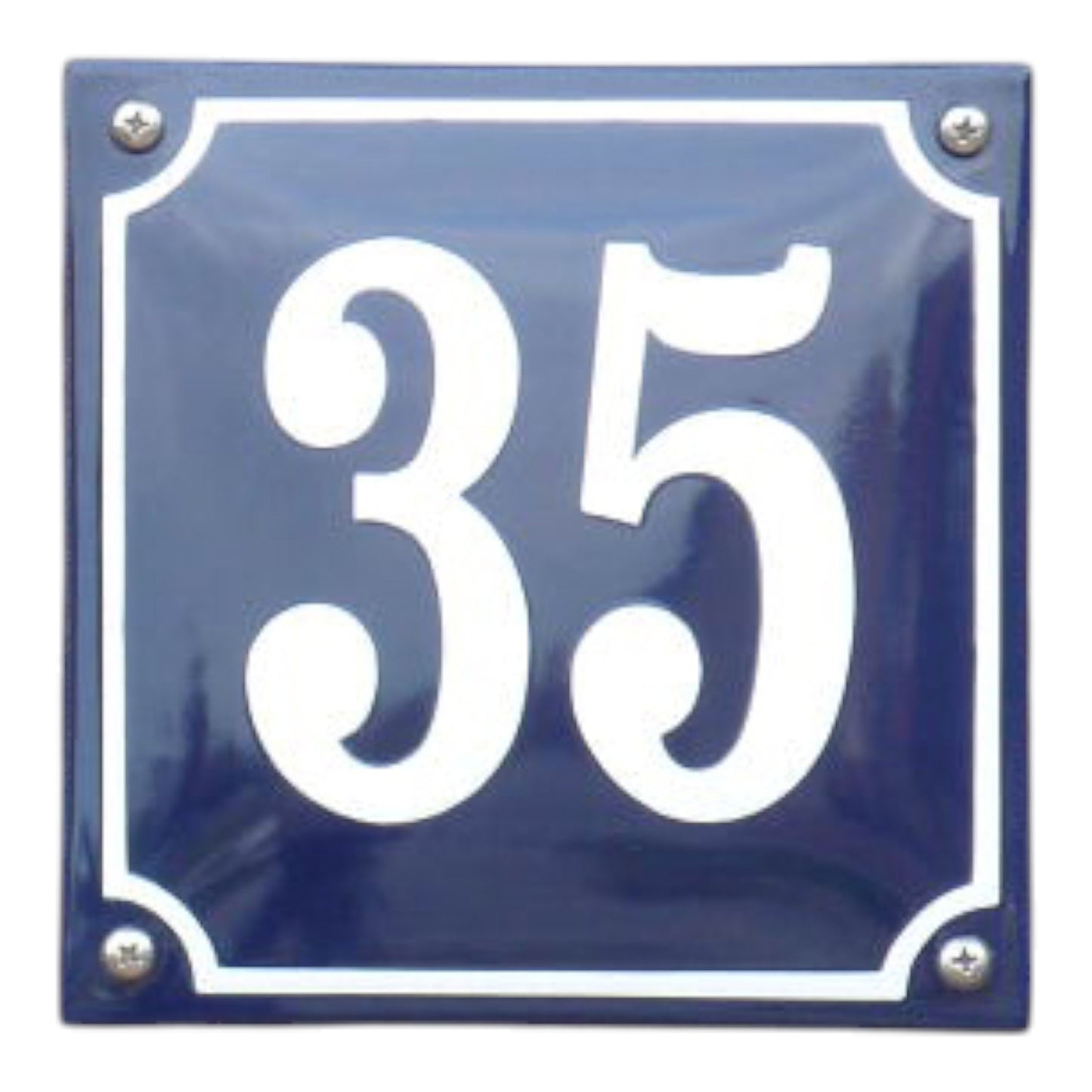 Hausnummer gebogen mit Rahmen
