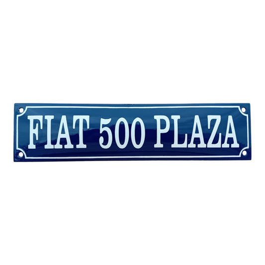 Fiat 500 Plaza Emaille Schild Vintage – Retro Garage Werkstatt Deko