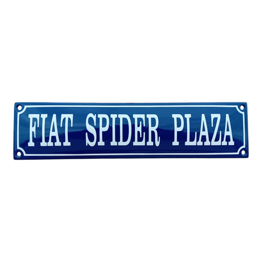 Fiat Spider Plaza Emaille Schild Vintage – Retro Garage Werkstatt Deko