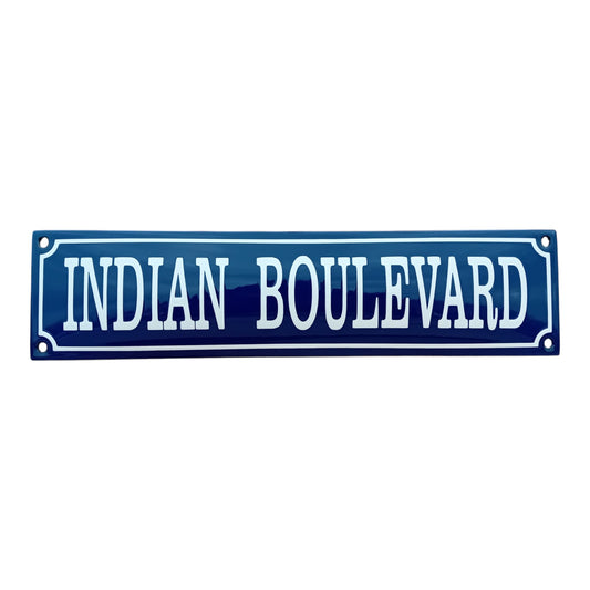 Indian Boulevard Emaille Schild Vintage – Retro Garage Werkstatt Deko