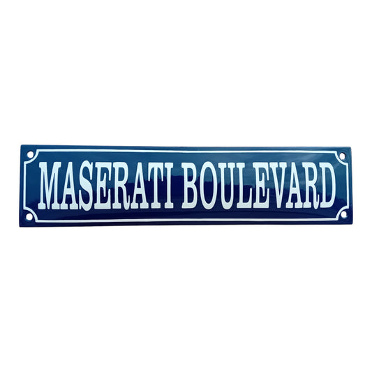 Maserati Boulevard Emaille Schild Vintage – Retro Garage Werkstatt Deko