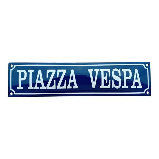 Piazza Vespa Emaille Schild Vintage – Retro Garage Werkstatt Deko