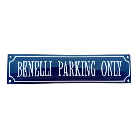 Benelli parking only Emaille Schild Vintage – Retro Garage Werkstatt Deko