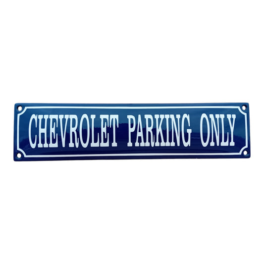 Chevrolet parking only Emaille Schild Vintage – Retro Garage Werkstatt Deko