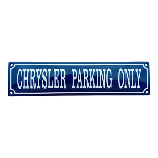 Chrysler parking only Emaille Schild Vintage – Retro Garage Werkstatt Deko