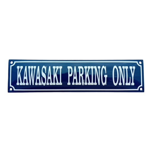 Kawasaki parking only Emaille Schild Vintage – Retro Garage Werkstatt Deko
