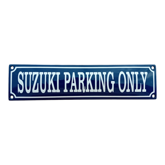 Suzuki parking only Emaille Schild Vintage – Retro Garage Werkstatt Deko