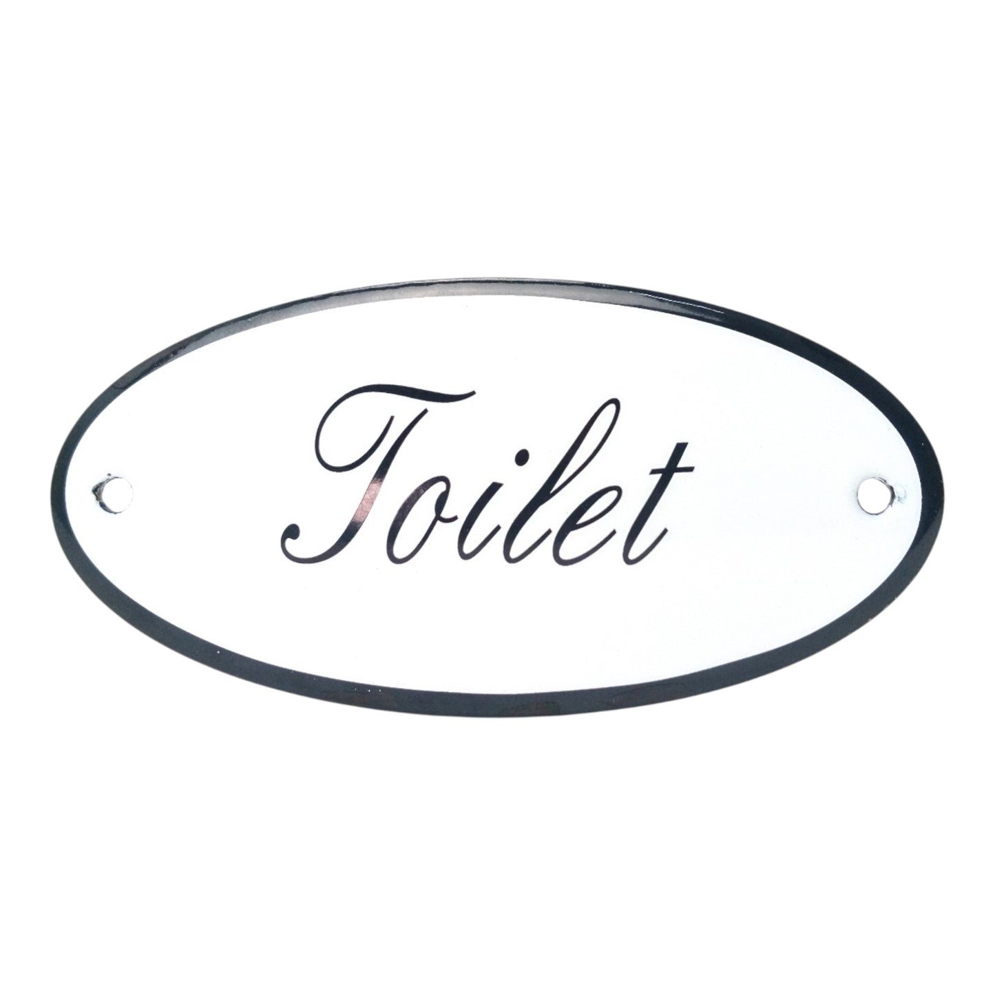 Ovaler Emaille auf der Toilette #1