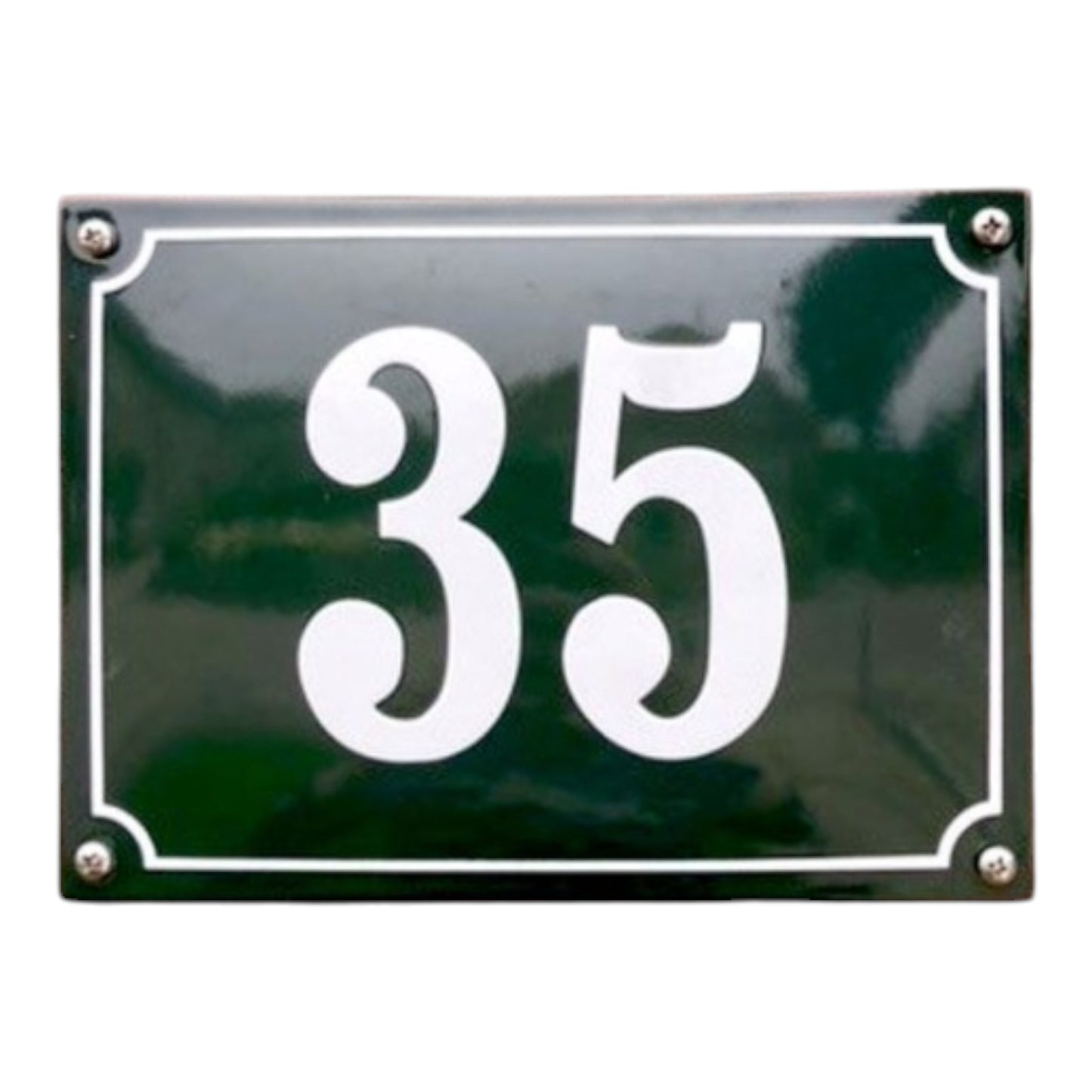 Hausnummer gebogen mit Rahmen