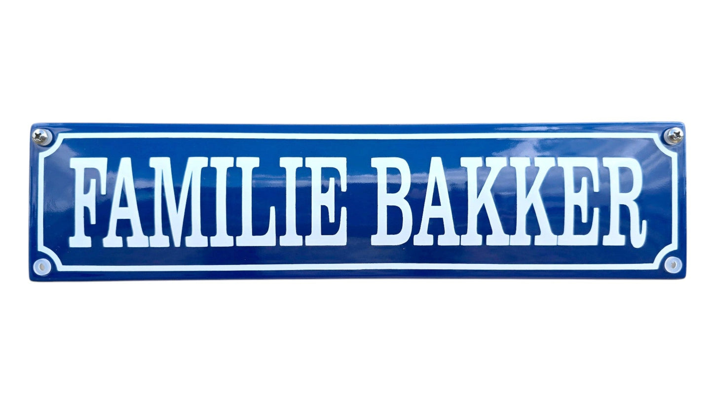 Namensschild Emaille mit Rahmen – klassisch & wetterfest (Schweiz)